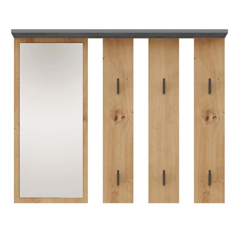 VÝPRODEJ - Stěna do předsíně MART - dub artisan / antracitová