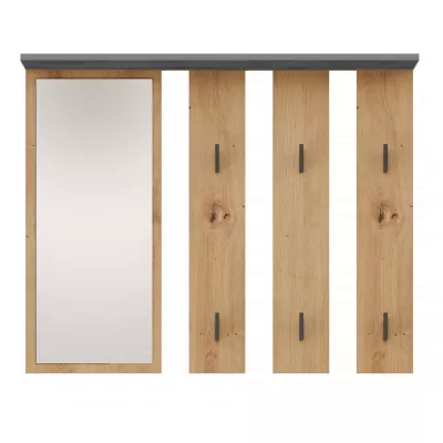 VÝPRODEJ - Stěna do předsíně MART - dub artisan / antracitová