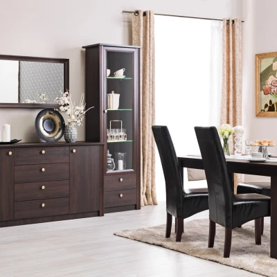 Závěsná široká police FRIDLEY - dub sonoma čokoláda