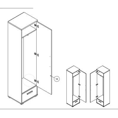 Předsíňová skříň se zrcadlem 48 cm ORONOCO - bílá
