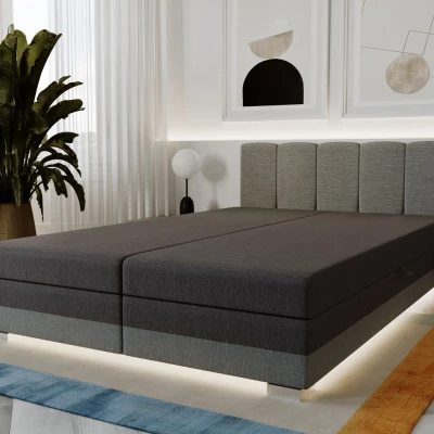 Manželská postel 140x195 INEJ 1 - grafitová / světle šedá