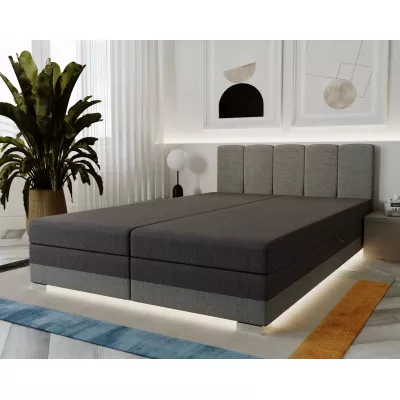 Manželská postel 140x195 INEJ 1 - grafitová / světle šedá