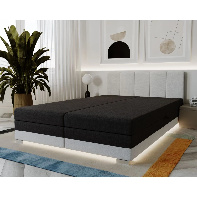 Manželská postel 160x195 INEJ 1 - černá / bílá