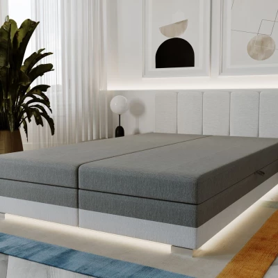 Manželská postel 160x195 INEJ 1 - světle šedá / bílá