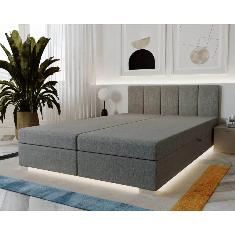 Čalouněná dvoulůžková postel 140x195 PEGY 1 - světle šedá