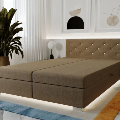 Dvoulůžková čalouněná postel 160x195 FREDERIKA 2 - béžová