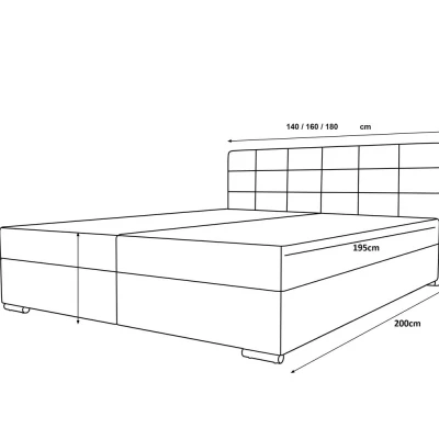 Manželská postel 140x195 INEJ 2 - béžová