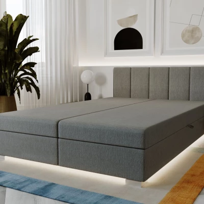 Čalouněná dvoulůžková postel 140x195 PEGY 2 - světle šedá