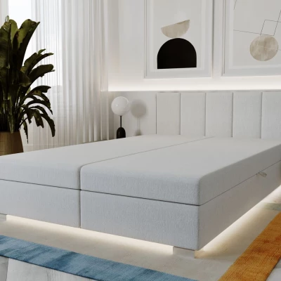 Čalouněná dvoulůžková postel 140x195 PEGY 2 - bílá