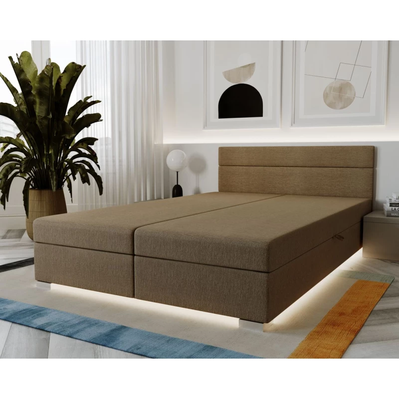 Manželská čalouněná postel 140x195 GITA 2 - béžová