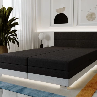 Čalouněné dvoulůžko 140x195 MORIA 2 s úložným prostorem - černé / bílé