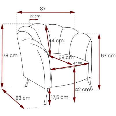 Designové křeslo RUBY - zelené / černé