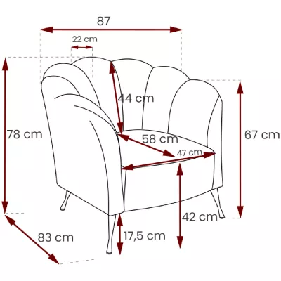 Designové křeslo RUBY - zelené / černé