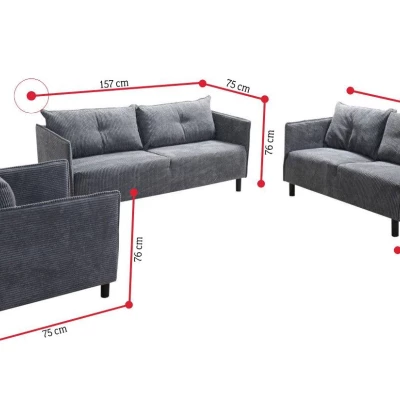 Třímístná pohovka MAELLA - modrá