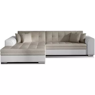 Rohová sedací souprava SANGITA 1 - bílá / béžová, levý roh