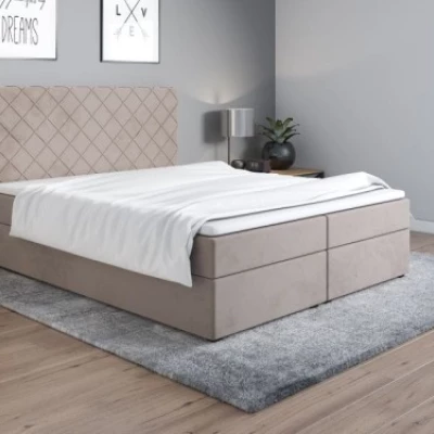 Čalouněná postel 200x200 LILLIANA 2 - béžová