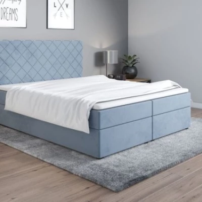 Čalouněná postel 200x200 LILLIANA 2 - světle modrá