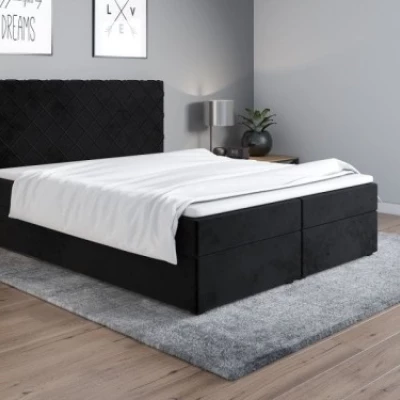 Čalouněná postel 200x200 LILLIANA 2 - černá