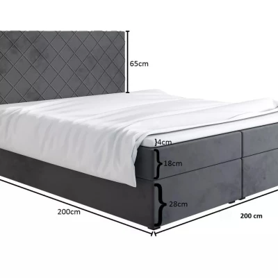 Čalouněná postel 200x200 LILLIANA 2 - hnědá
