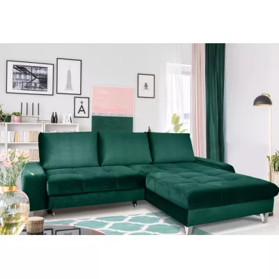 Elegantní sedací souprava HARVEY - láhvově zelená, pravý roh