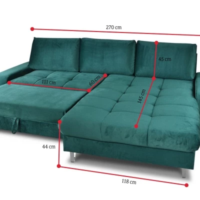 Elegantní sedací souprava HARVEY - tmavě fialová, pravý roh