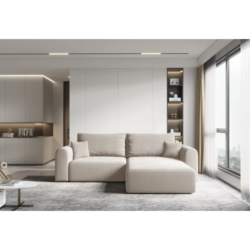 Rohová rozkládací sedací souprava ESTEL 1 - krémová, pravý roh