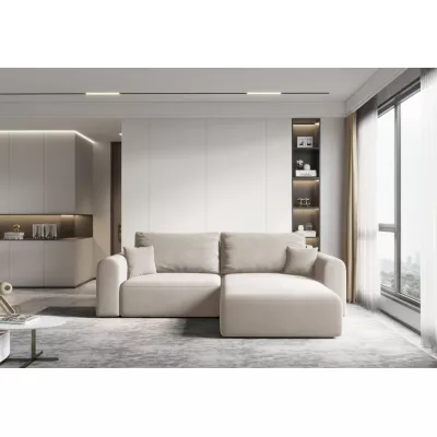 Rohová rozkládací sedací souprava ESTEL 1 - krémová, pravý roh