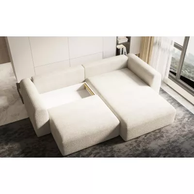 Rohová rozkládací sedací souprava ESTEL 1 - krémová, pravý roh