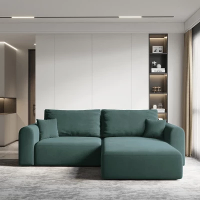 Rohová rozkládací sedací souprava ESTEL 1 - petrolejová, pravý roh