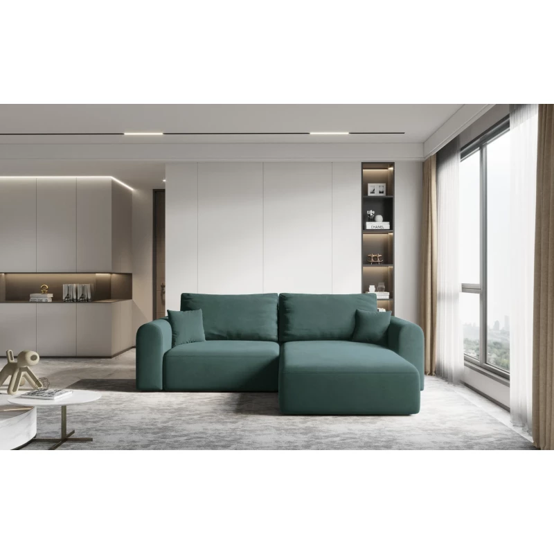 Rohová rozkládací sedací souprava ESTEL 1 - petrolejová, pravý roh