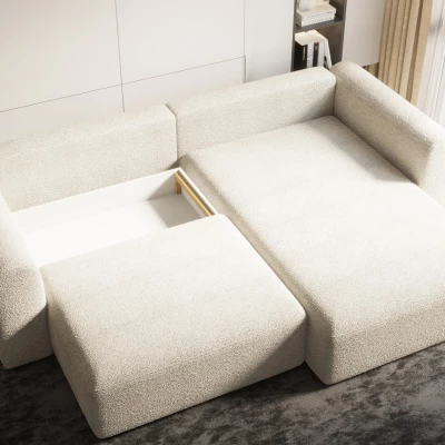 Rohová rozkládací sedací souprava ESTEL 1 - petrolejová, pravý roh