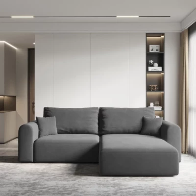 Rohová rozkládací sedací souprava ESTEL 1 - tmavě šedá, pravý roh