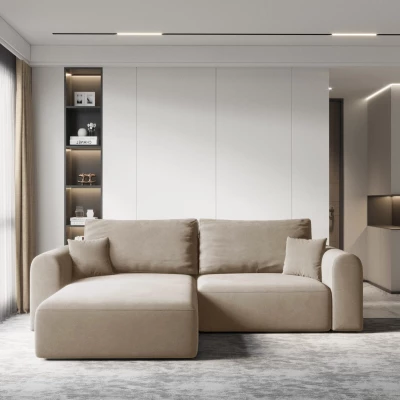 Rohová rozkládací sedací souprava ESTEL 1 - béžová, levý roh