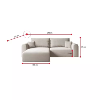 Rohová rozkládací sedací souprava ESTEL 1 - hořčicová, levý roh