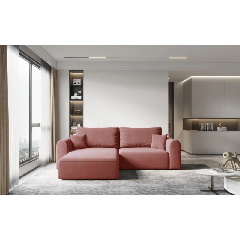 Rohová rozkládací sedací souprava ESTEL 1 - korálová, levý roh