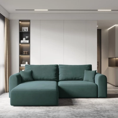 Rohová rozkládací sedací souprava ESTEL 1 - petrolejová, levý roh