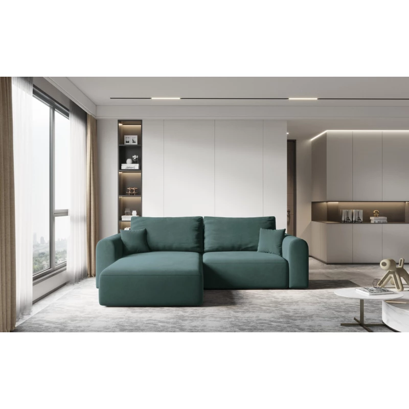 Rohová rozkládací sedací souprava ESTEL 1 - petrolejová, levý roh