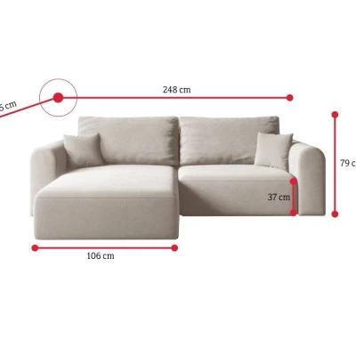 Rohová rozkládací sedací souprava ESTEL 2 - bílá, pravý roh