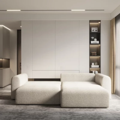 Rohová rozkládací sedací souprava ESTEL 2 - bílá, levý roh