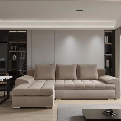 Rozkládací sedací souprava BIBIANA 1 - béžová, levý roh