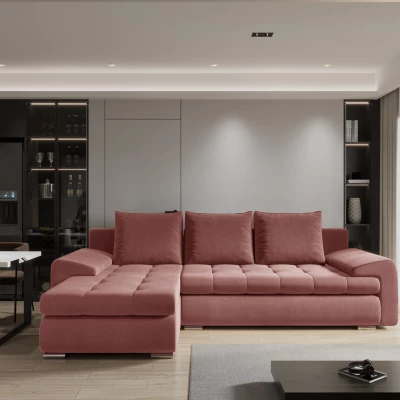 Rozkládací sedací souprava BIBIANA 1 - korálová, levý roh