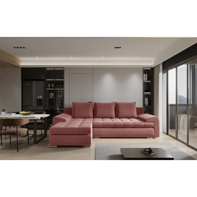 Rozkládací sedací souprava BIBIANA 1 - korálová, levý roh