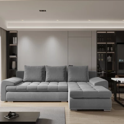 Rozkládací sedací souprava BIBIANA 1 - šedá, pravý roh