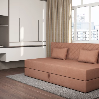 Válenda s úložným prostorem 90x200 ALAMO 2 - lososová