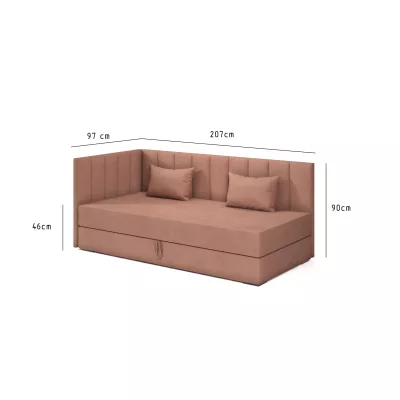 Válenda s úložným prostorem 90x200 ALAMO 3 - světle modrá