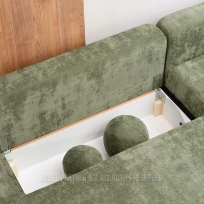 Pohovka s úložným prostorem RIVA - zelená