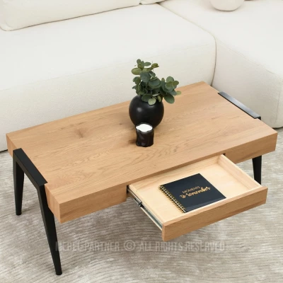 Konferenční stolek SEBASTIAN - dub / černý