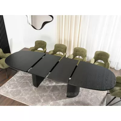 Oválný rozkládací stůl 200(300)x110 ANTOS - černý