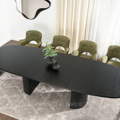 Oválný rozkládací stůl 200(300)x110 ANTOS - černý