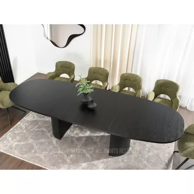 Oválný rozkládací stůl 200(300)x110 ANTOS - černý